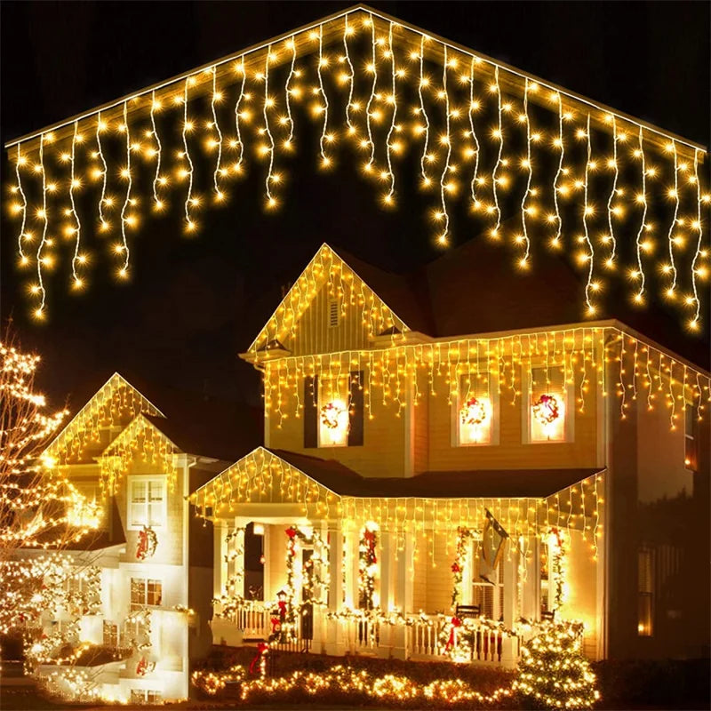 イベント・クリスマス装飾｜屋外用LED滝型ストリングライト(幅4m)