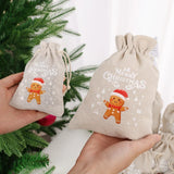 イベント・クリスマス装飾｜ ギフト用 リネン巾着袋バックセット(S/M/L)