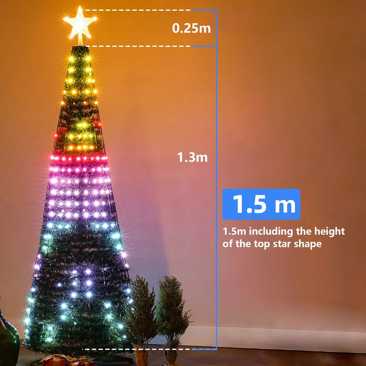 イベント・クリスマス装飾｜ツリーイルミネーション＆スターライト(1.5M/1.8M/2.1M)