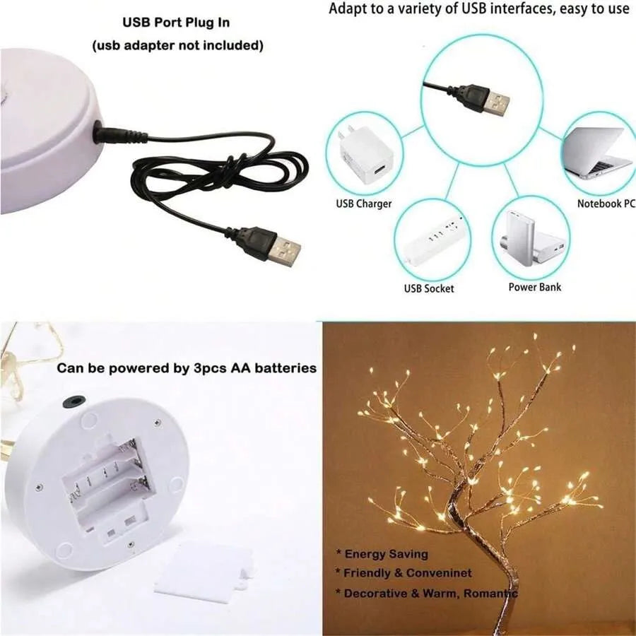 イベント・パーティー装飾｜カラフルLED盆栽ツリーライト USB＆電池対応
