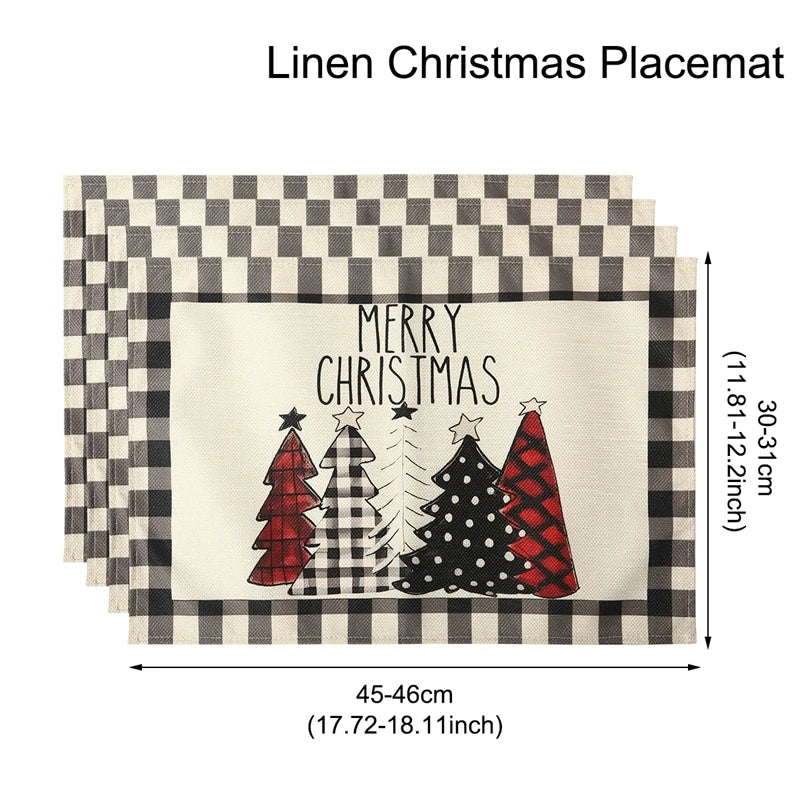 イベント・クリスマス装飾｜リネンプレースマット 1/4枚セット