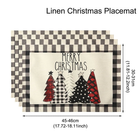 イベント・クリスマス装飾｜リネンプレースマット 1/4枚セット