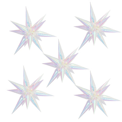 イベント・クリスマス装飾｜カラフル星型ホイルバルーンセット 5/10個｜誉PRINTING