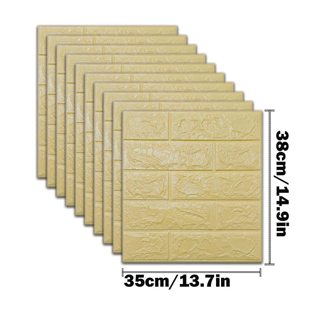 【DIY用】レンガ風ステッカー 35x38cm(10pcs）