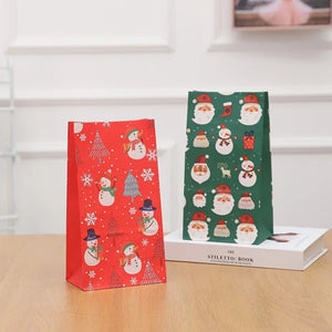 イベント・クリスマス装飾｜クリスマス柄紙製バッグセット(8個)