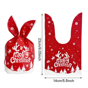 イベント・クリスマス装飾｜ウサギ型ビニール製ギフトバッグセット (50個)
