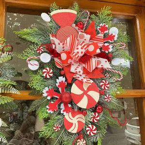 イベント・クリスマス装飾｜逆さまツリーのクリスマスリースオーナメント
