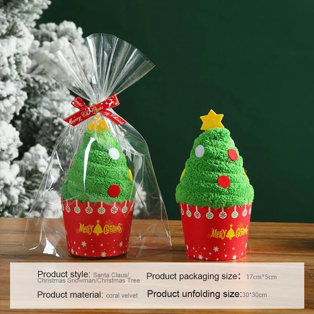 イベント・クリスマスグッズ｜可愛い！クリスマスラッピング ハンドタオル３枚セット(30×30cm)