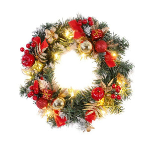 イベント・クリスマス装飾｜玄関ドア用LEDクリスマスリース