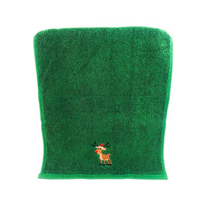 クリスマスグッズ・ ノベルティ用品｜クリスマス柄刺しゅう入りタオル| 45x32cm