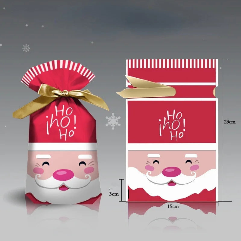 イベント・クリスマス装飾｜ビニール製 クリスマス柄ギフト用バッグ(5個入)
