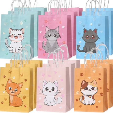 |ノベルティ用品 | 猫プリントギフトバッグセット | W15×H21×D8