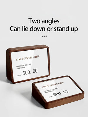 無垢材テーブルカードホルダー・縦型プライスボード