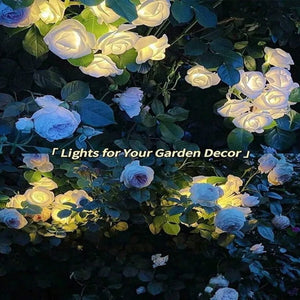 ホワイトローズLEDストリングライト 電池式