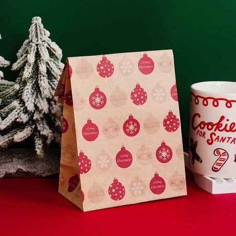 イベント・クリスマス装飾｜クリスマス柄紙製ギフトバッグセット(5/10個入)