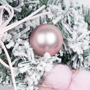 イベント・クリスマス装飾｜ピンクスノーフレーククリスマスリース30/40cm