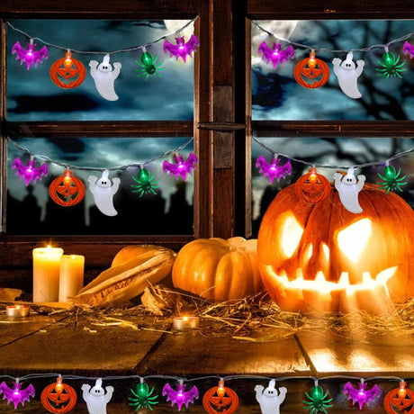 イベント・ハロウィン装飾｜3DストリングライトLED電池式