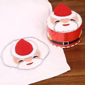 クリスマスグッズ・ ノベルティ用品｜飾れる！ラッピングタオル！ツリー・サンタ柄 | 30×30c