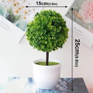 人工観葉植物・鉢植え・グリーン盆栽・スノーボール