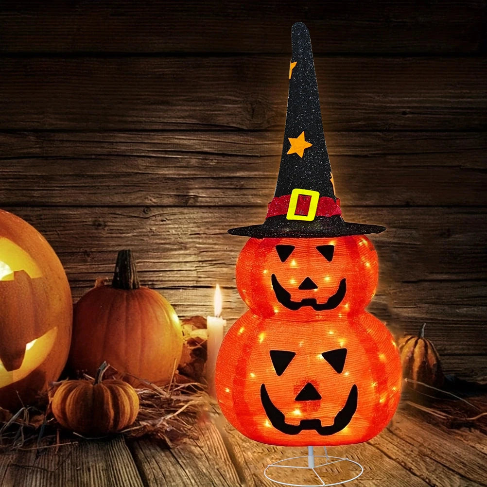 イベント・ハロウィングッズ｜LED付き折りたたみパンプキン飾り