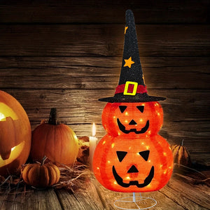 イベント・ハロウィングッズ｜LED付き折りたたみパンプキン飾り