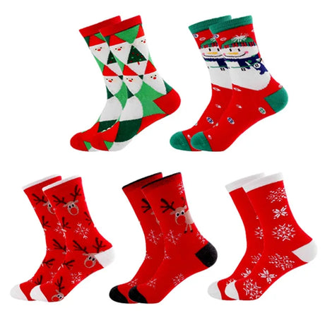 |クリスマスグッズ・ ノベルティ用品 |  クリスマス柄 ソックス5足組 | フリーサイズ