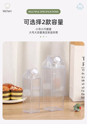 |イベント・ノベルティ用品 | 透明ミルクカートン型ウォーターボトル | 500ml/1000ml