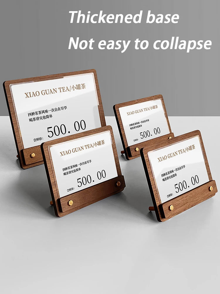 木製価格表示板・カードホルダースタンド