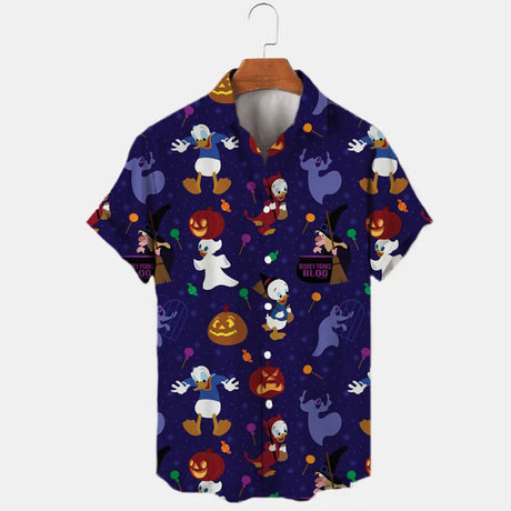 イベント・ハロウィングッズ｜ディズニーミッキー柄シャツ(S～5XL)