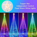地引テスト用2.1M Smart Lighted RGB Christmas Tree APP & Remote Control Star Topper Outdoor DIY APP Controlled Lighted Christmas Tree Light