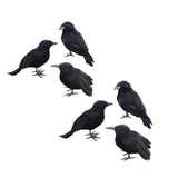 イベント・ハロウィングッズ｜リアルな黒いカラスのオーナメント6個セット