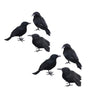 イベント・ハロウィングッズ｜リアルな黒いカラスのオーナメント6個セット