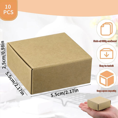 |イベント・ノベルティ用品 |クラフト紙ギフトボックス 10個セット | W5.5xH2.5xD5.5c