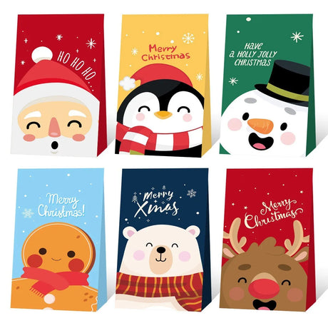 イベント・クリスマス装飾｜クリスマス柄ギフトバッグセット(8/12枚 )