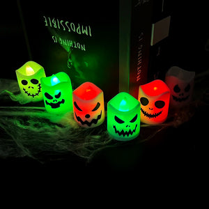 イベント・ハロウィングッズ｜LED ゴーストパンプキンキャンドル 6個セット