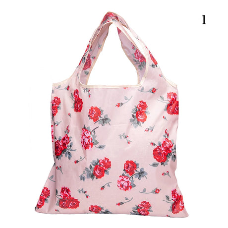 |ノベルティ用品 | コンパクト収納 花柄エコバッグ | 44×40c