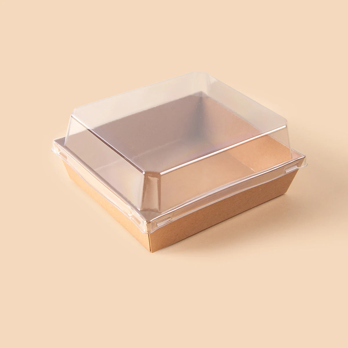 |イベント・ノベルティ用品 | 透明フタ付クラフト紙ボックス10個セット | 12×6.3×12c