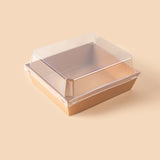 |イベント・ノベルティ用品 | 透明フタ付クラフト紙ボックス10個セット | 12×6.3×12c