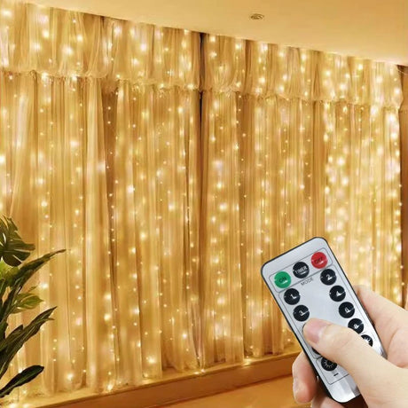 【イベント・クリスマス装飾】LEDカーテンライト USB接続(幅3M/6M)