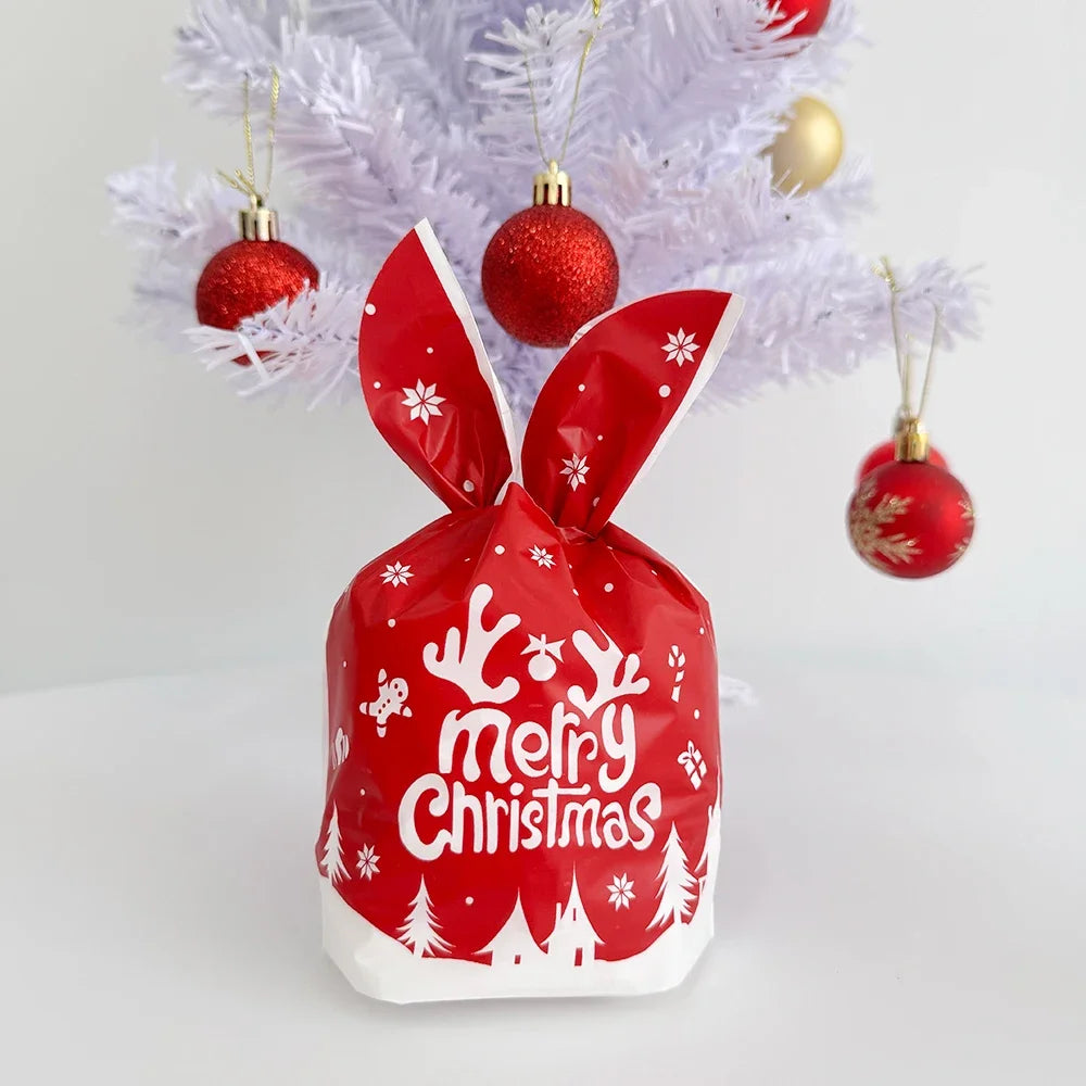 イベント・クリスマス装飾｜ウサギ型ビニール製ギフトバッグセット (50個)