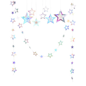 イベント・クリスマス装飾｜虹色星型ガーランドバナー