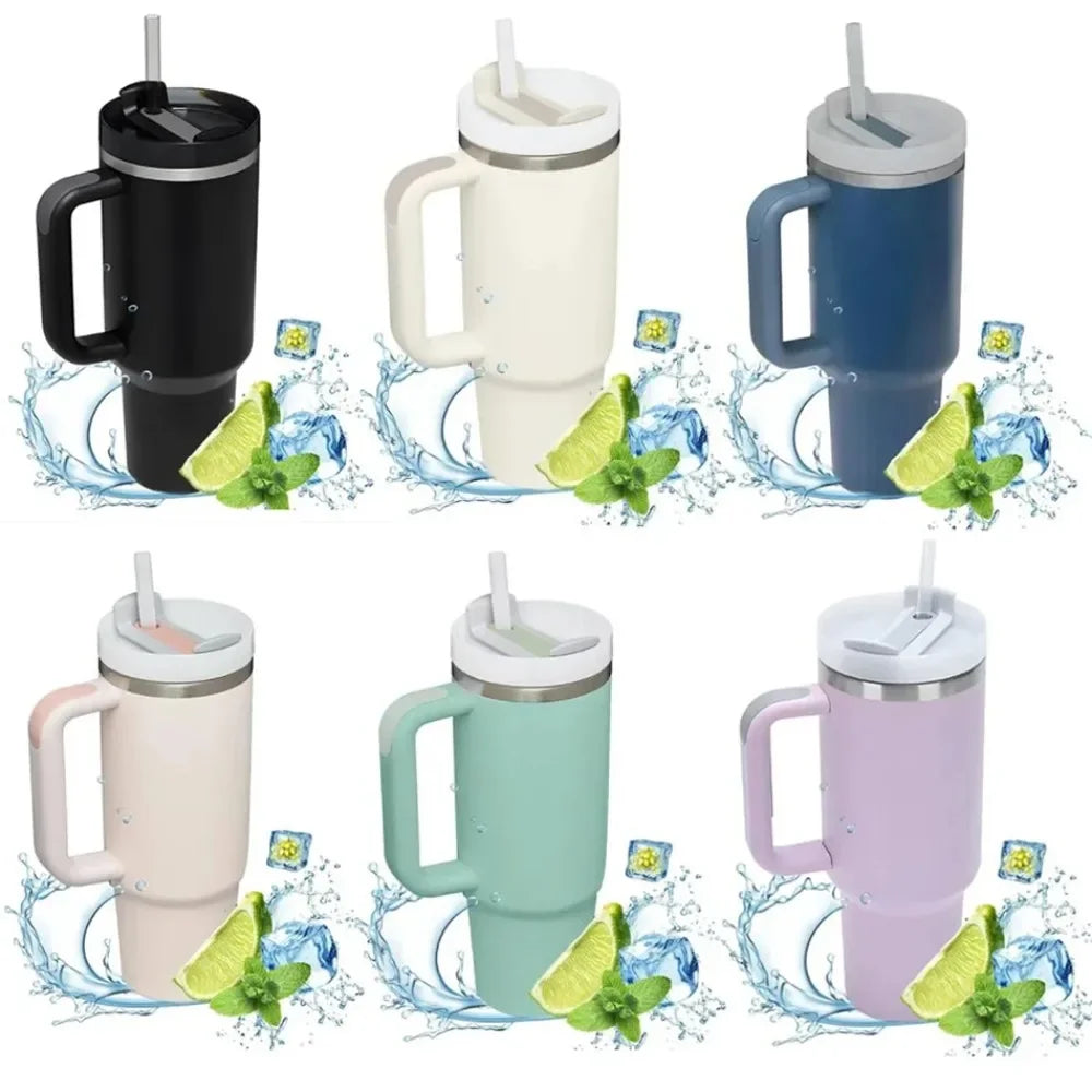 |イベント・ノベルティ用品 | ハンドルストロー付ステンレス断熱ボトル | 1200ml