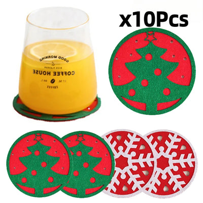 クリスマスコースター｜フェルトコースター10枚セット｜誉PRINTING