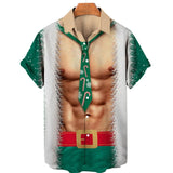 イベント・クリスマスグッズ｜ メンズ用 ユニーククリスマス柄プリントシャツ(XS～5XL)