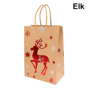 イベント・クリスマス装飾｜クラフト紙クリスマス柄ギフトバッグセット(1枚～10枚入)