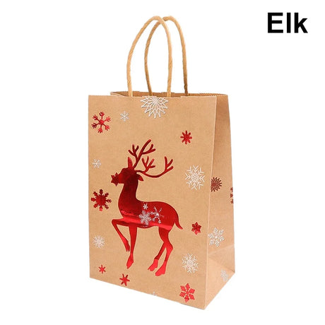 イベント・クリスマス装飾｜クラフト紙クリスマス柄ギフトバッグセット(1枚～10枚入)