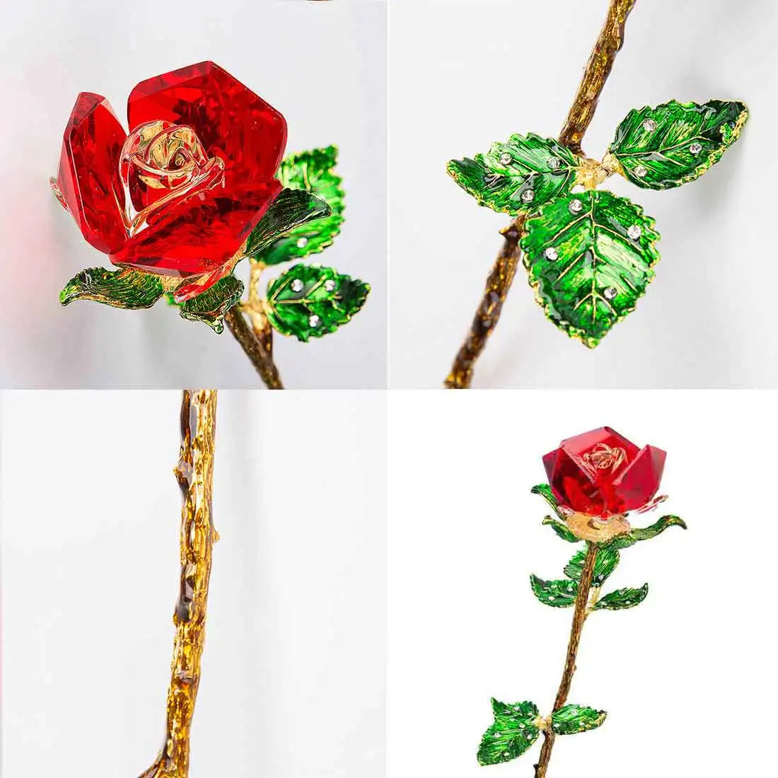 クリスタルローズガラスペーパーウェイトギフト