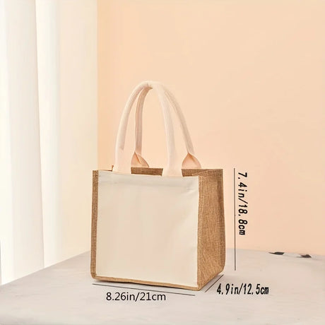 |ノベルティ用品 |リネン風マチ幅広ファスナー付きバック | 32×22c