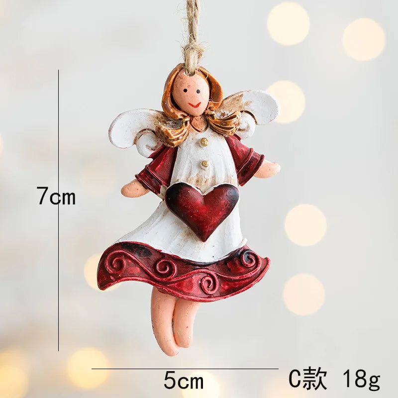 可愛い！クリスマスペンダントオーナメント（サンタ／天使／雪だるま）