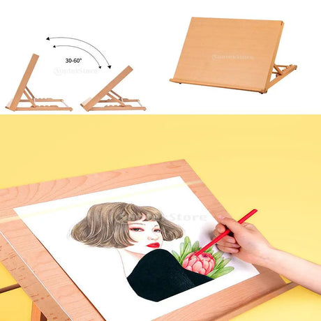 【角度調節可能】木製アートデスクイーゼル
